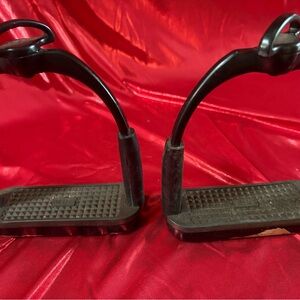 MDC Black Riding Stirrups with Textured flex Footbeds